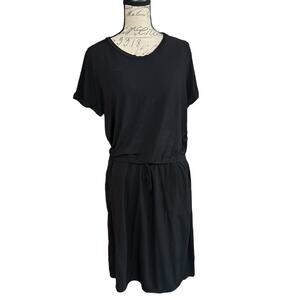 32 Degrees Cool Black Elastic Waist T Shirt Dress Size X-Large NWOT